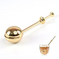 ठीक जाल के लिए सोने चाय गेंद झरनी स्टेनलेस स्टील चाय Infuser गिरा हुआ पत्ता चाय