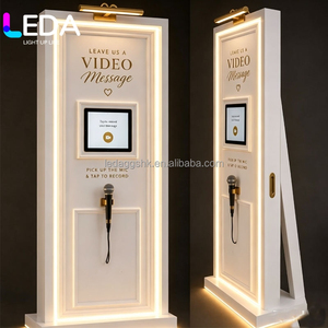 LEDA Promotion : Accessoires de Fête de Mariage – Toile de Fond Audio en PVC Blanc pour Livre d'Or et Messages, Toile de Fond pour Cabine Vidéo avec Microphone - Product Image 1