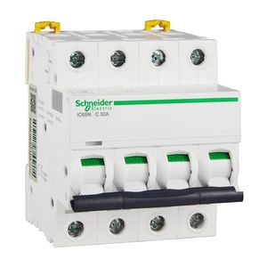 Schneider Miniature <b>Circuit</b> <b>Breaker</b> IC65N 4P C32A A9F18432 4P C32A 1P-4P 1-63A Complete Models - Product Image 1