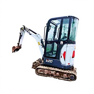 Miniexcavadora CAT E20 Usada en Buenas Condiciones, Excavadora Hidráulica de 2 Toneladas con Accesorio de Barrena y Orugas de Goma - Product Image 1