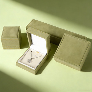 Factory Customized Logo Accepted Luxury High-end Liner Square Velvet Jewelry Box for <b>Rings</b> Pendants Earrings Bracelets Necklaces - Product Image 2