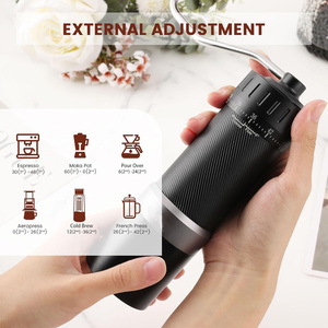 เครื่องบดกาแฟแบบกรวย 60 ระดับ ปรับได้ ถอดประกอบได้ ดีไซน์ใหม่ ตัวปรับด้านบนแบบถอดได้ ผลิตจากสแตนเลส CNC  ตัวเครื่องอะลูมิเนียม ใช้งานด้วยมือ เหมาะสำหรับรถยนต์และกิจกรรมกลางแจ้ง - Product Image 3