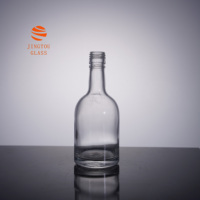 375ml Glazen fles, rond, transparant, met schroefdop, voor sterke drank, likeur, fruitwijn, groothandel