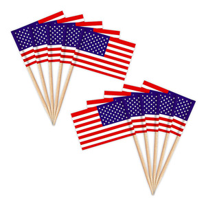 Nuevo y Económico con Envío Rápido: Palillos Decorativos con la Bandera <span class=keywords><strong>de</strong></span> Estados Unidos y Palillos Pequeños con la Bandera <span class=keywords><strong>de</strong></span> Estados Unidos para Decorar Cupcakes - Product Image 1
