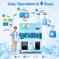 Distributeur intelligent de glace et d'eau avec gestion à distance 4G via application, moniteur TDS et écran LCD 27 pouces, idéal pour les chaînes de magasins (exploitation autonome)