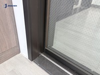 Puerta Corredera Interior Moderna JINGCHEN, Marco Delgado de Aleación de Aluminio, Vidrio Templado, Insonorizada y Resistente al Viento