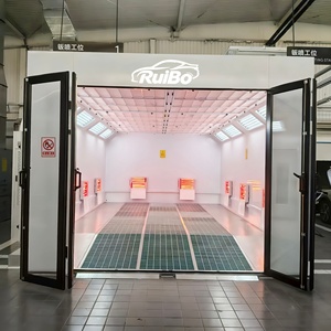 Cabina di Verniciatura Auto con Porta Completamente in Vetro e Griglia Luminosa a Soffitto, Stanza di Verniciatura e Cottura per Carrozzerie Professionali - Product Image 1