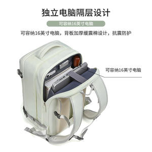 Mochila Expandible para Mujer, Color Verde Menta, Impermeable, Gran Capacidad, Compartimento para Portátil, Mochila de Viaje y Ocio - Product Image 3