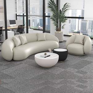 أريكة مكتب حديثة فاخرة خفيفة مع جلد اصطناعي مع مخلب قطة تصميم منحني لغرفة المعيشة وغرف المؤتمرات التجارية - Product Image 4