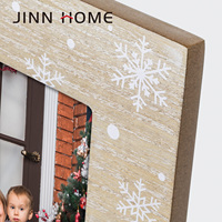 Cadre photo miniature en forme de flocon de neige pour Noël, décoration rustique et festive pour les fêtes