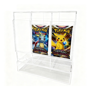 Expositor de Cartas TCG de Acrílico Transparente Ecológico Moderno Yugiho, con 3 Ranuras, Resistente al Agua y Reforzado, con Estante de Vidrio - Product Image 1