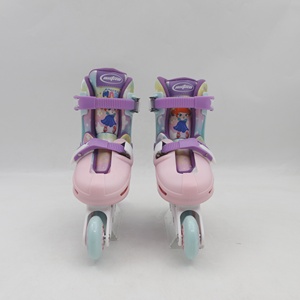 Patins à roues alignées réglables pour enfants avec patins à roulettes à 4 roues à coque dure rose pour garçons et filles, design confortable et élégant - Product Image 2