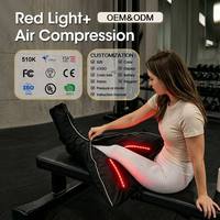 Masseur de jambes à compression d'air à lumière rouge 660 nm, bottes à pression d'air, ensemble de bottes de récupération pour la circulation sanguine et la relaxation, certifié CE