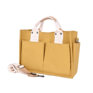 Customized Large Capacity Canvas Shopping <b>Tote</b> <b>Bags</b> <b>with</b> Many <b>Pockets</b> and Handled Recyclable Printed Logo - Product Image 1