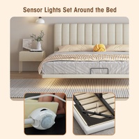 Base de matelas OEM avec base de lit de sommeil léger plate-forme en bois rembourrage en tissu leathaire tête de lit cadres de lit rembourrés en bois