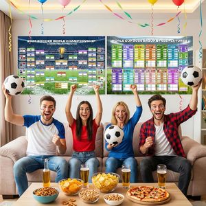 <span class=keywords><strong>Calendrier</strong></span> mural de football 2026 pour affiches, drapeaux d'équipe et conception de tableaux, impression sans plis, pour la décoration de la maison, des bars et des fêtes - Product Image 5