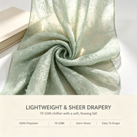 Tissu tissé en polyester brodé écologique, jacquard texturé à pois floraux vert perle, largeur 140 cm, pour robe et chemisier femme