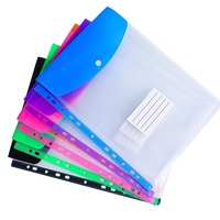Professionnel A4 école et bureau porte-documents en plastique étanche sac organisateur de documents avec bouton pression tailles A6 et A5 en PP