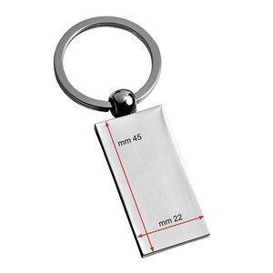 Porte-clés en métal personnalisé avec design rectangulaire uni, en acier inoxydable et laiton, impression UV décalée, logo émaillé au laser - Product Image 2