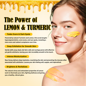 Mới Đến Hữu Cơ Chanh Mật Ong Nghệ Sáng Khuôn Mặt & Cơ Thể Chà Tẩy Tế Bào Chết Giữ Ẩm Loại Bỏ Vết Sẹo Sản Phẩm Dưỡng Da - Product Image 5
