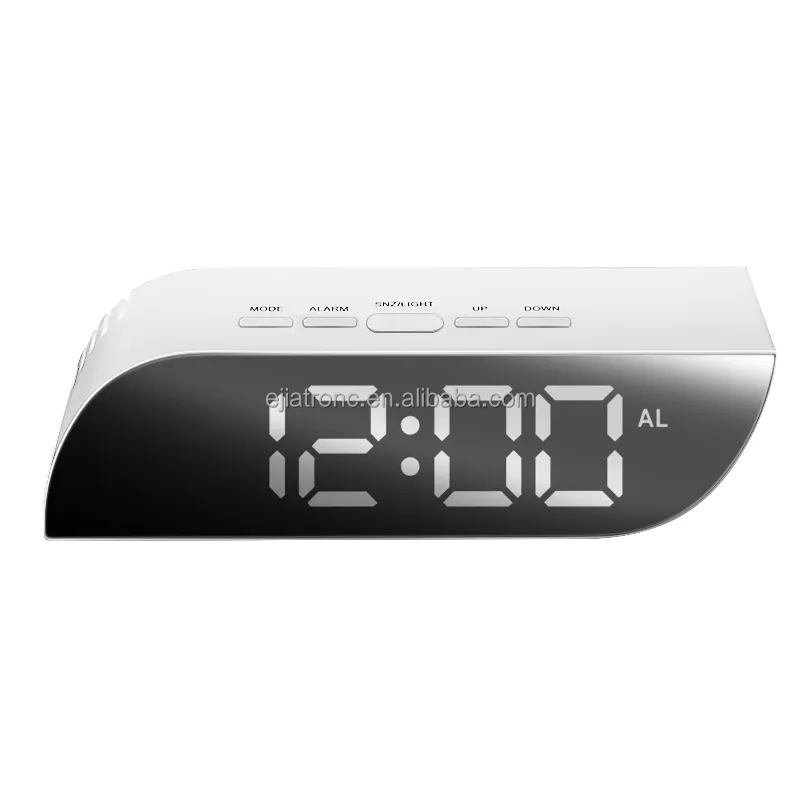 New Digital Mirror Clock LED Alarm Clock with Night Lights Battery Use Temperature Snooze Function Home Decor