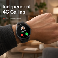 Montre connectée de santé senior P3A avec appels téléphoniques 4G, alarme SOS, surveillance cardiaque, géolocalisation GPS, écran AMOLED, étanchéité IP65 et IA
