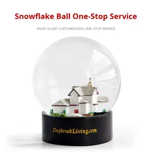 Boule de neige en résine peinte à la main personnalisée 120 mm Boule de cristal Projet <span class=keywords><strong>immobilier</strong></span> Souvenir d'usine Emballage en boîte en papier - Product Image 2