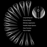 Faux Ongles Professionnels Droits et Pointus en Acrylique, Capsules d'Extension des Ongles en Gel UV, Double Forme pour Ongles