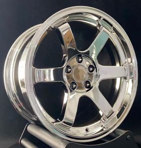 Rines para Automóvil de Pasajeros 5x120 5x112 5x114.3, Rines Deportivos Forjados en Cromo Plateado Pulido Te37 para <span class=keywords><strong>Tesla</strong></span> Model E46 E90 F80 F82 - Product Image 1