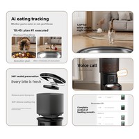 Distributeur automatique de nourriture pour animaux de compagnie en plastique avec alimentation programmée, commande vocale à distance, caméra intégrée pour chats et chiens, utilisation domestique