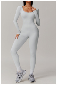 Body de <span class=keywords><strong>mujer</strong></span> con logotipo personalizado, ropa deportiva de manga larga, gimnasio, una pieza, Yoga, Fitness, <span class=keywords><strong>mono</strong></span> de entrenamiento para <span class=keywords><strong>mujer</strong></span> - Product Image 4
