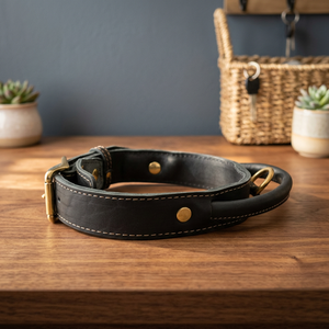 Collar de Perro Clásico Ajustable, Hecho a Mano con Cuero Vacuno Genuino, Ecológico, de Primera Calidad, Diseño de Última Generación, Fabricante Indio - Product Image 2