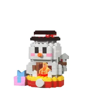Lele Brothers 1401-10 Christmas holiday series snowman assembled Chinese building blocks toy decoration model children