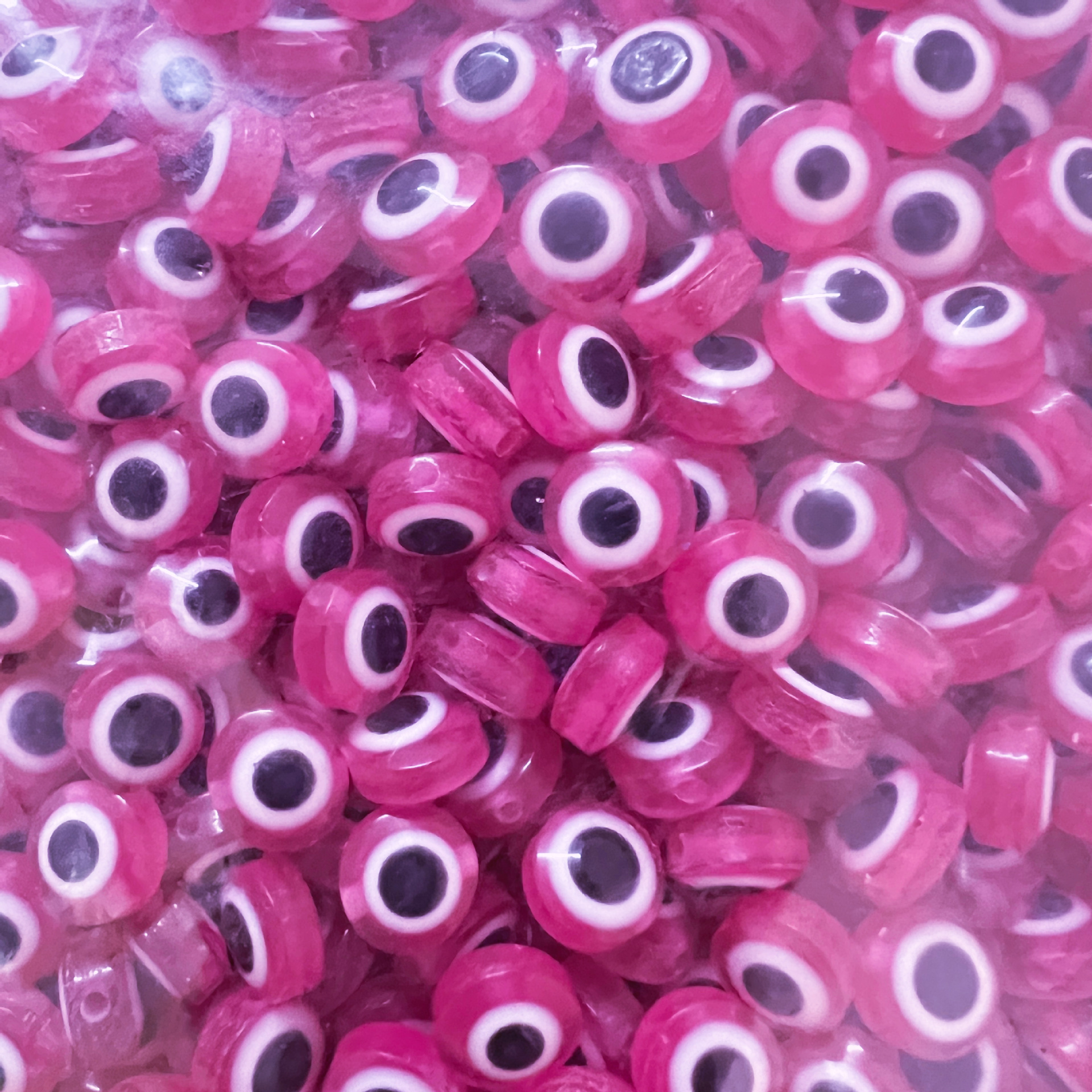8mm purple-red flat beads