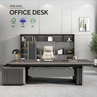 Mobilier de bureau de luxe de haute qualité Table de PDG en bois de style moderne Bureau en forme de L pour directeur à usage de bureau