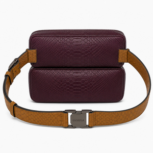 <span class=keywords><strong>Riñonera</strong></span> de Doble Capa de Cuero PU con Estampado de Serpiente y Bloques de Color, con Doble Cremallera y Hebilla Ajustable, para Hombre y <span class=keywords><strong>Mujer</strong></span> - Product Image 4