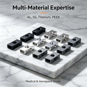 Composant Optique Usiné CNC Personnalisé OEM, Pièces Mécaniques Anodisées Noires et Argentées, Qualité Médicale et Aérospatiale, Fluide Carré - Product Image 1