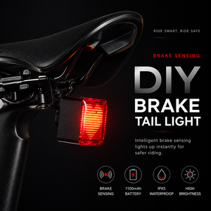 Feu arrière LED pour vélo, étanche et longue durée, haute luminosité, détection intelligente, pour bricolage - Product Image 1