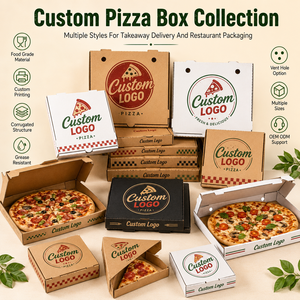 Scatola per <span class=keywords><strong>Pizza</strong></span> da Asporto Facile da Piegare con Linee di Piegatura, in Cartone Alimentare Sicuro, Confezione Famiglia, Fornitura <span class=keywords><strong>a</strong></span> Basso MOQ per Catering Commerciale - Product Image 3