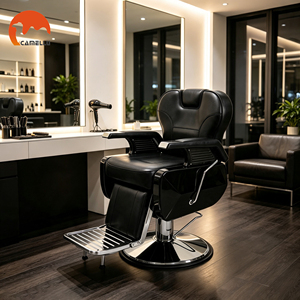 Sillón de Peluquería Moderno Negro con Reposapiés Reclinable de Alta Resistencia Cómodo y Elegante <span class=keywords><strong>para</strong></span> Salón de Belleza - Product Image 1