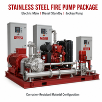 Ensemble de pompe à incendie électrique diesel en acier inoxydable avec pompe jockey pour systèmes d'incendie résistants à la corrosion