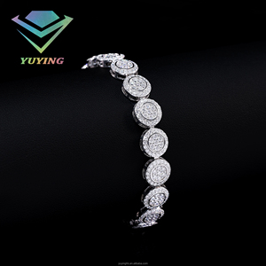 925 <b>Sterling</b> <b>Silver</b> 18K Gold Plated VVS D Color Moissanite Round Brilliant Cut <b>Bracelet</b> Pass DIamond Tester GRA Certificate Gift - Product Image 2