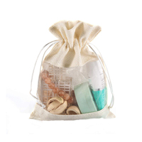 Pochette de sac de jute biologique tissé à taille personnalisée pour bijoux à provisions Sac cadeau de faveur de mariage en toile de jute avec cordon de serrage