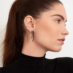 Bijoux exquis en argent à la mode pour dames manchette d'oreille en diamant plaqué or 14 carats 18 carats - Product Image 2