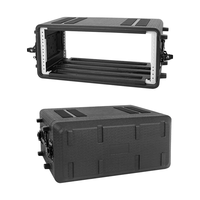 Boîtier d'expédition de vol de serveur Mobile en matériau PE dur moulé par soufflage du fabricant chinois 2U 3U 4U 6UShock Mount Rack Case en plastique