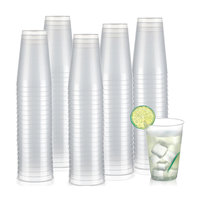 100 Gobelets en Plastique Dépoli Jetables Transparents pour la Maison, les Fêtes, les Anniversaires et les Événements Sportifs – Lot en Gros
