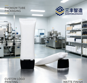 White Plastic Cosmetic Tube with Screw Cap <b>for</b> Skincare Products - Product Image 5