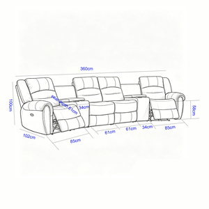 Ensemble de canapés inclinables de <span class=keywords><strong>cinéma</strong></span> contemporains en cuir véritable de luxe, sectionnel électrique, mobilier de <span class=keywords><strong>cinéma</strong></span> maison - Product Image 6