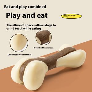 Juguetes Masticables para Perros de Nailon Duradero y Ecológico de la Marca M, <span class=keywords><strong>Huesos</strong></span> Molares y con Forma de Pescado con Sabor a Pollo, Recompensa de Uso Diario para Comer y Jugar - Product Image 3