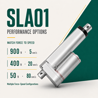 Actionneur linéaire électrique compact 900N 12V 24V CC, course personnalisée 10-1000mm, vitesse 5-80mm/s avec interrupteur de fin de course, capteur Hall et potentiomètre